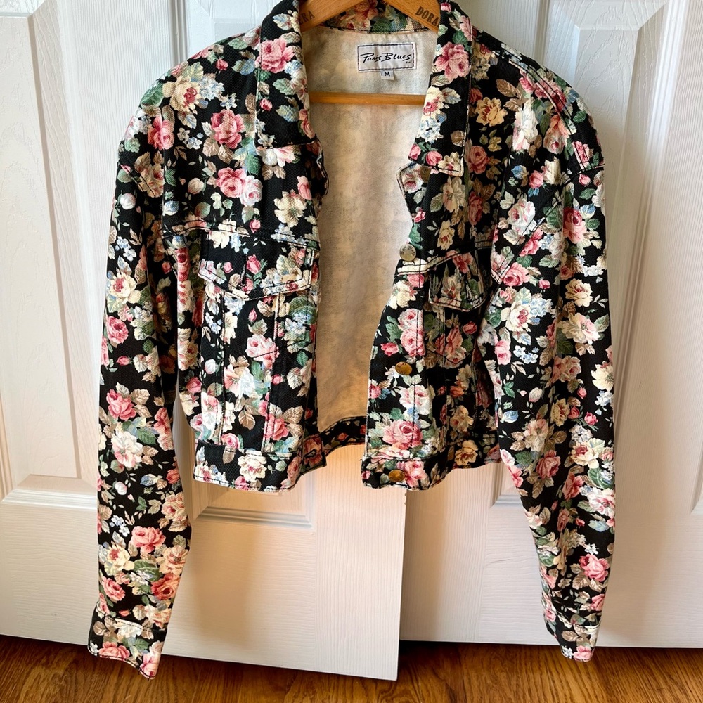 Vintage 90s Floral Denim Jacket